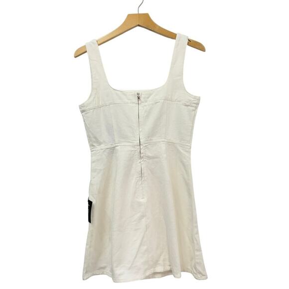 Lulus So Delighted Ivory Denim Corset Seam Mini Dress size Small NWT - Picture 5 of 5